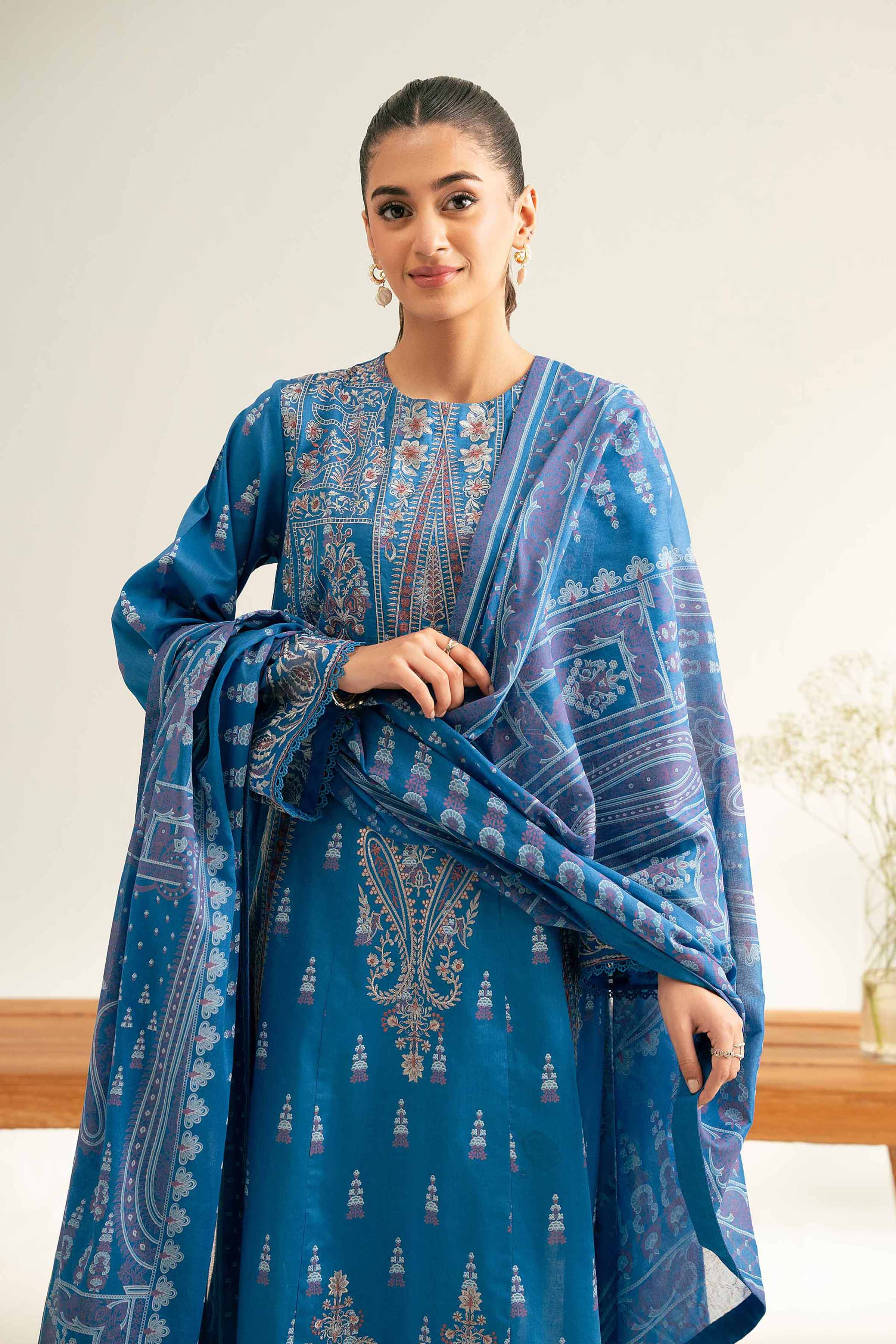 Nishat Linen 3 Piece -  Paste Printed Embroidered Suit - 42501818 Online Shopping