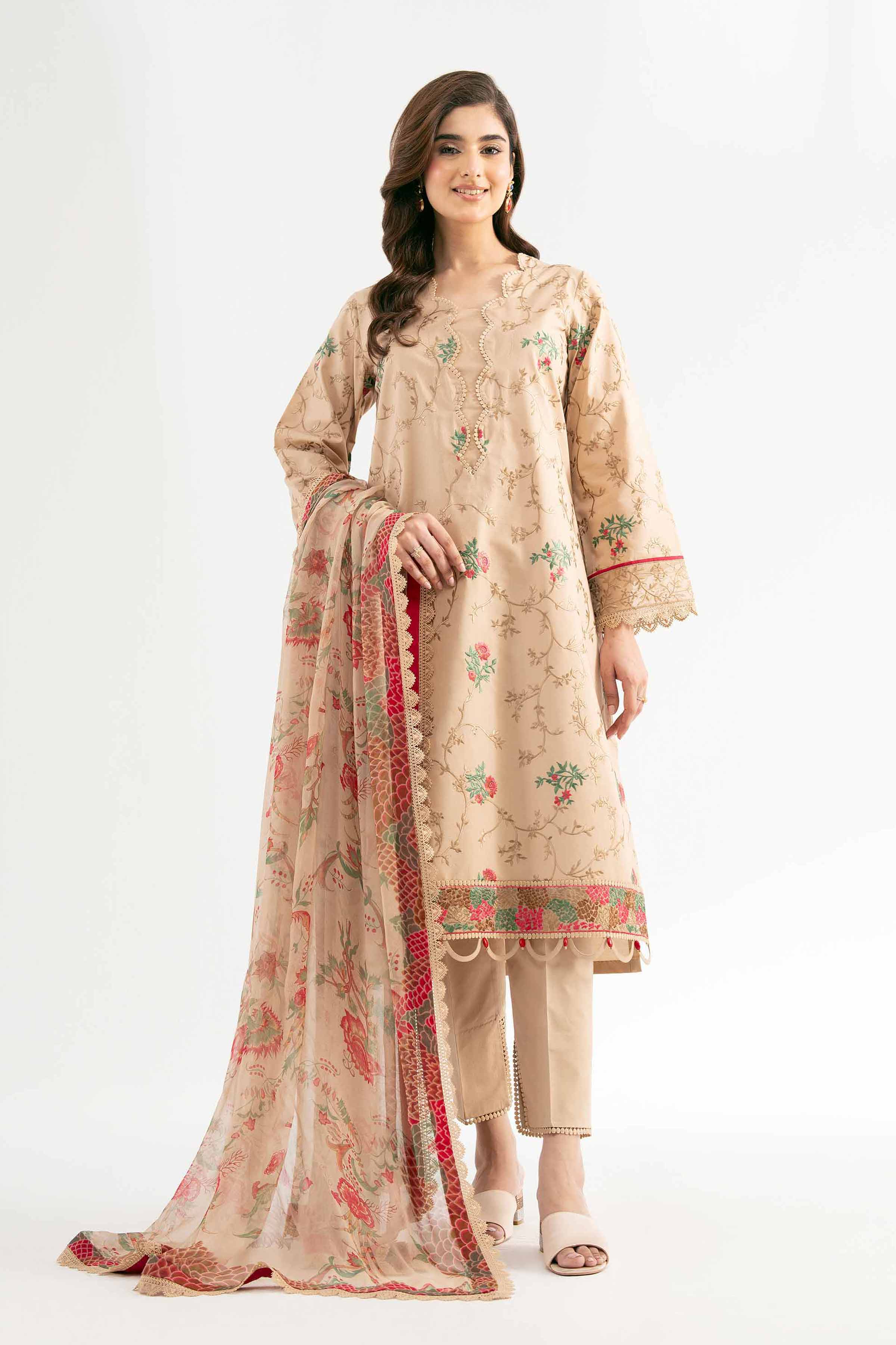 Nishat Linen 3 Piece - Jacquard Embroidered Suit - 42501821 Online Shopping