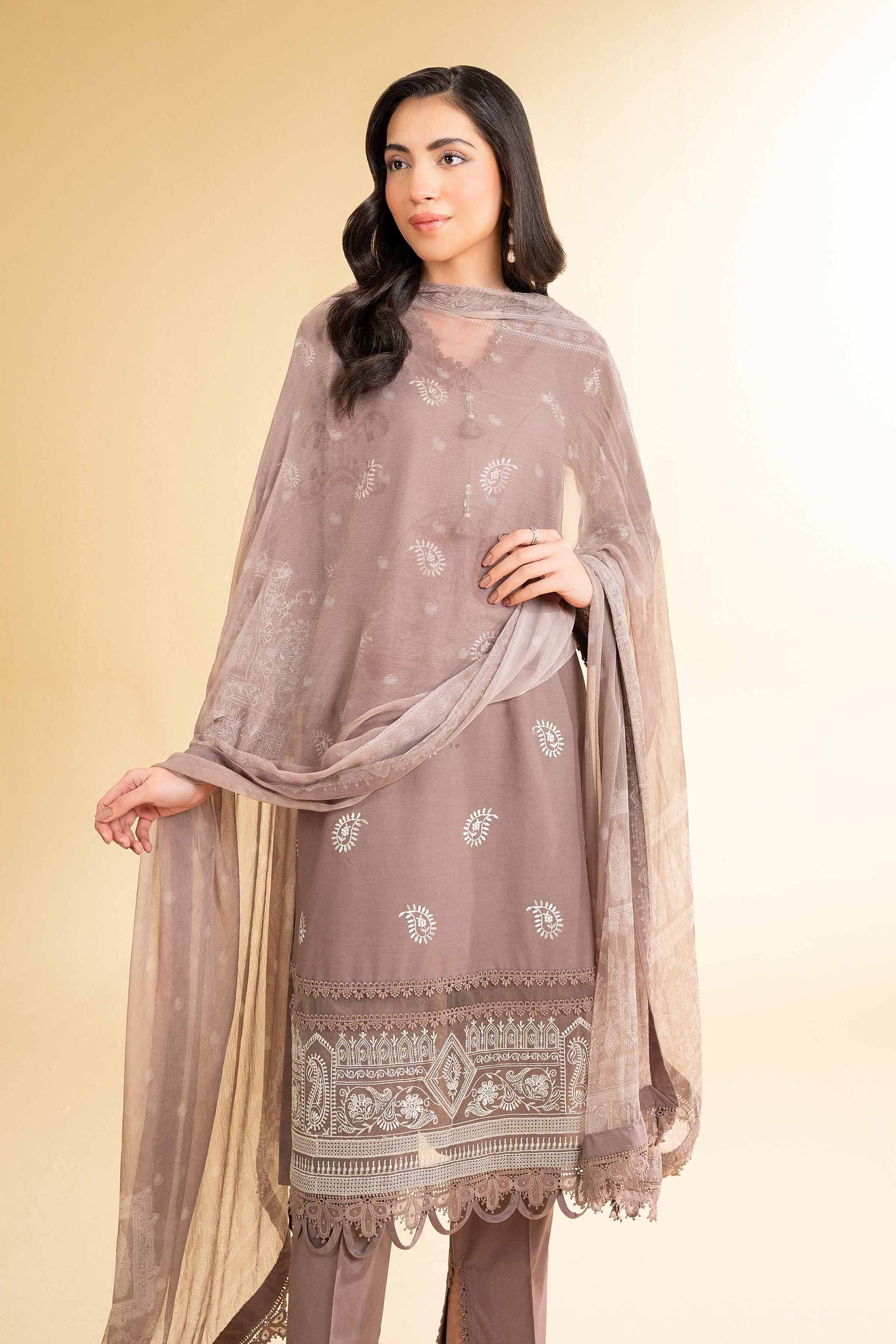 Nishat Linen 3 Piece - Jacquard Embroidered Suit - 42501825 Online Shopping