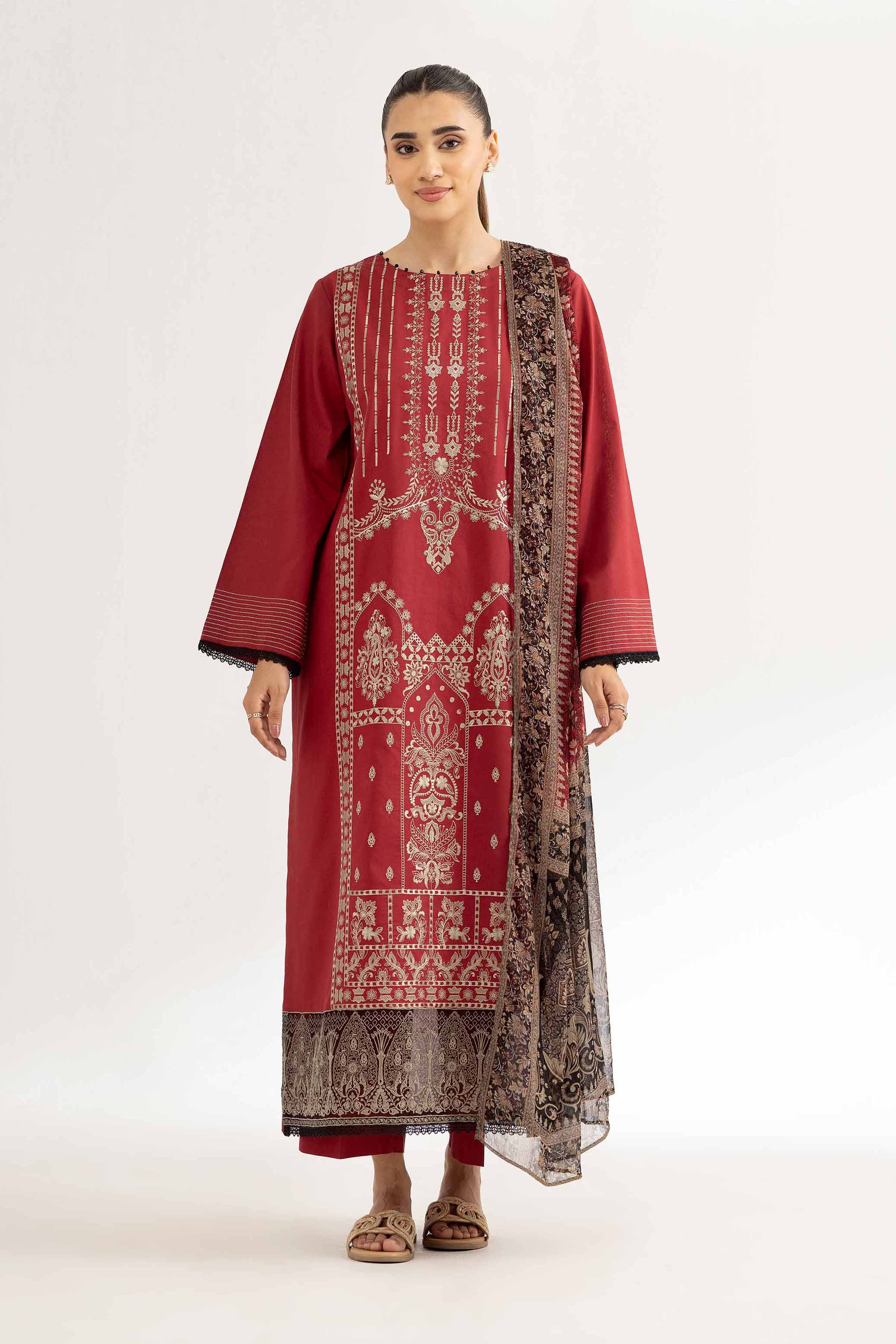 Nishat Linen 3 Piece - Digital Printed Embroidered Suit - 42501988 Online Shopping