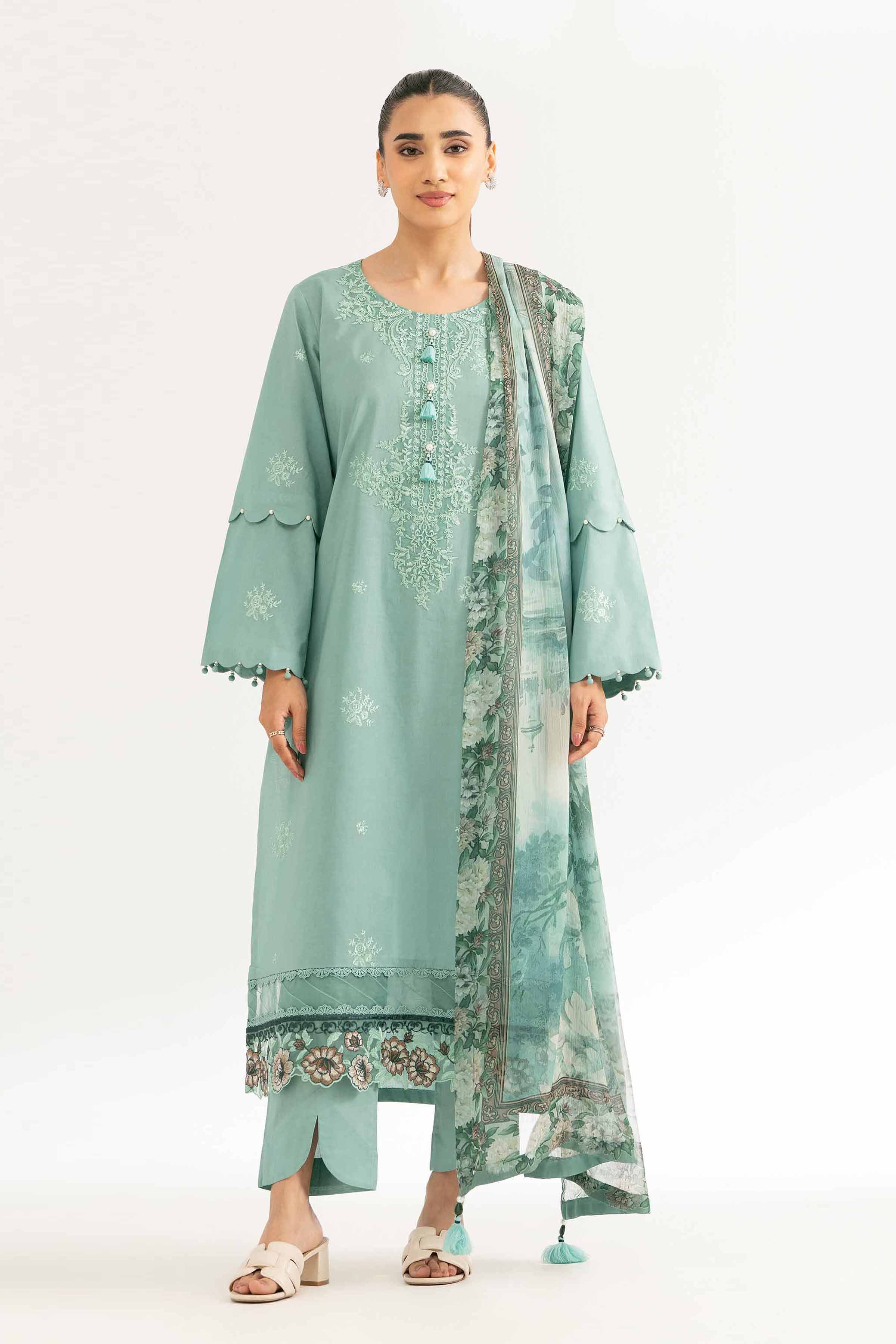 Nishat Linen 3 Piece - Digital Printed Embroidered Suit - 42502110 Online Shopping