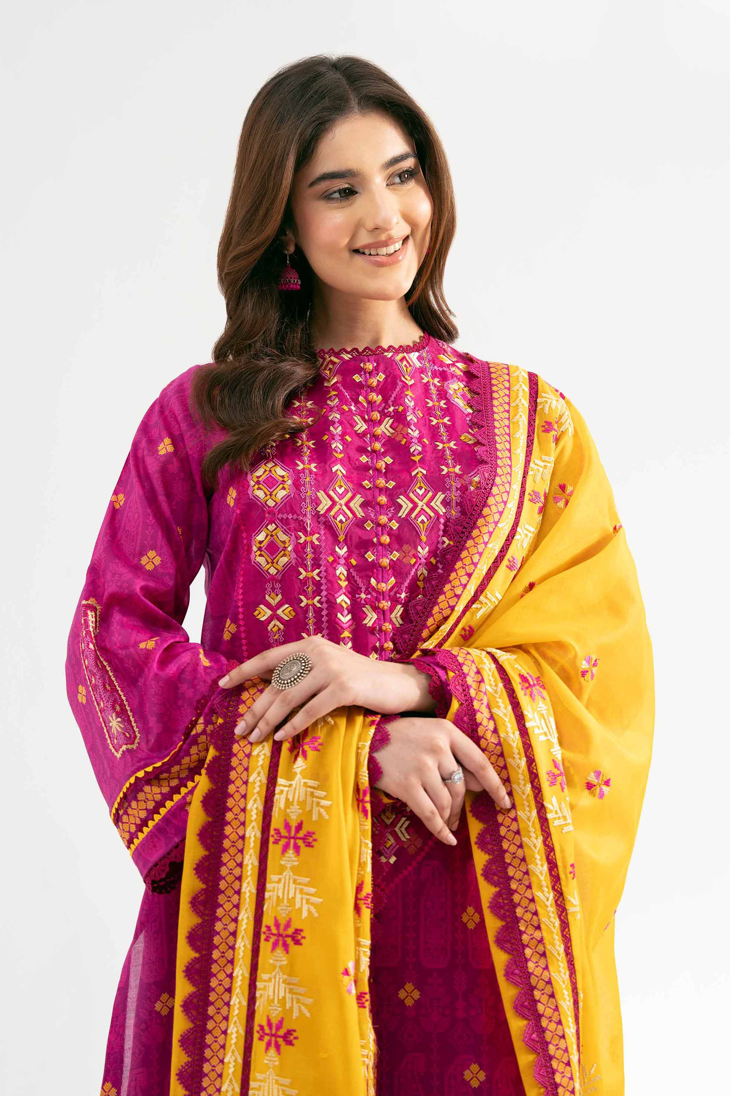Nishat Linen 3 Piece - Printed Embroidered Suit - 42502127 Online Shopping