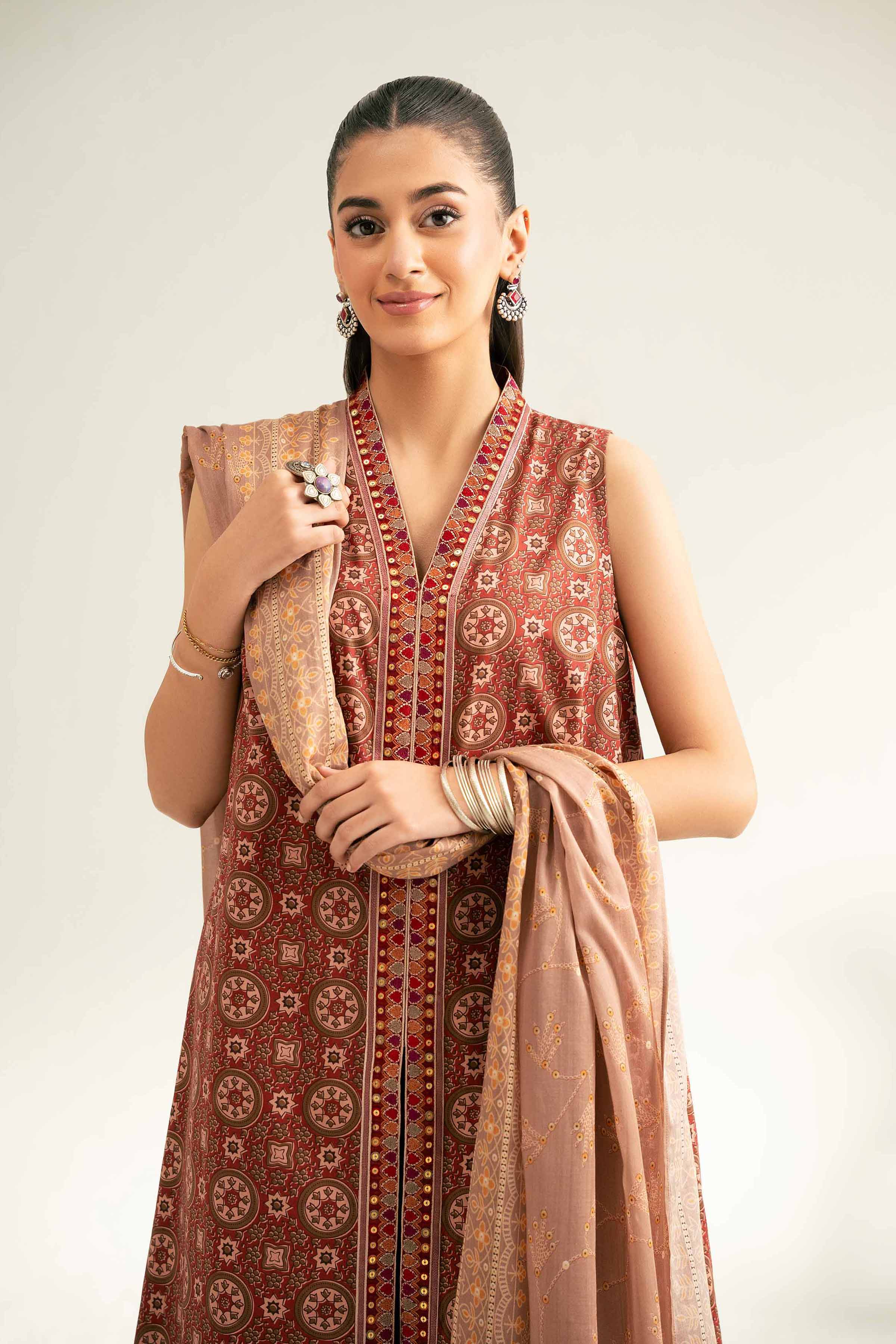 Nishat Linen 3 Piece - Embroidered Suit - 42519177 Online Shopping