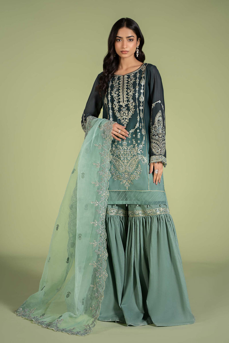 Maria B DWEF246-ESM-GRN Online Shopping