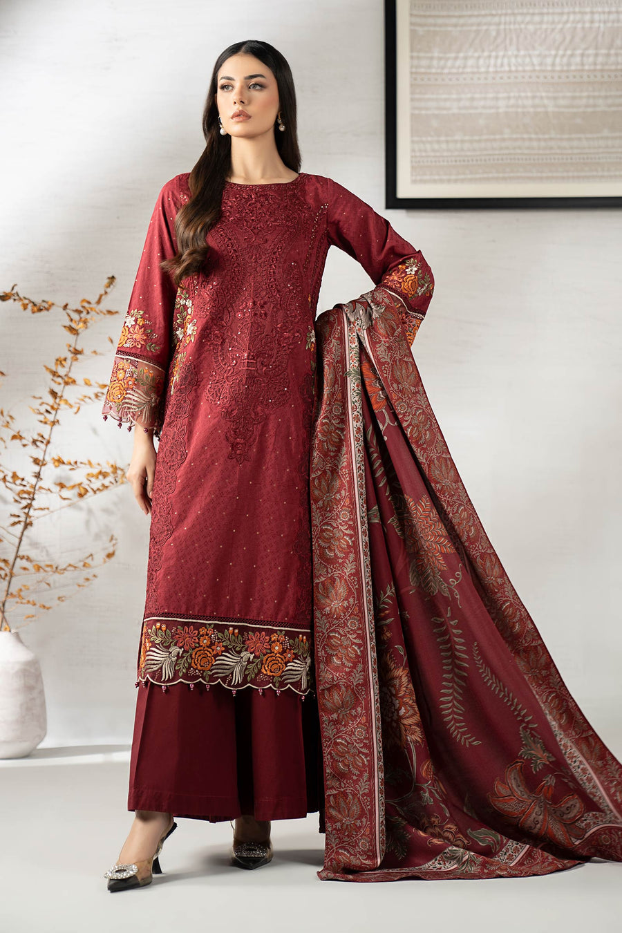 Maria B DWW2506-ESM-MRN Online Shopping