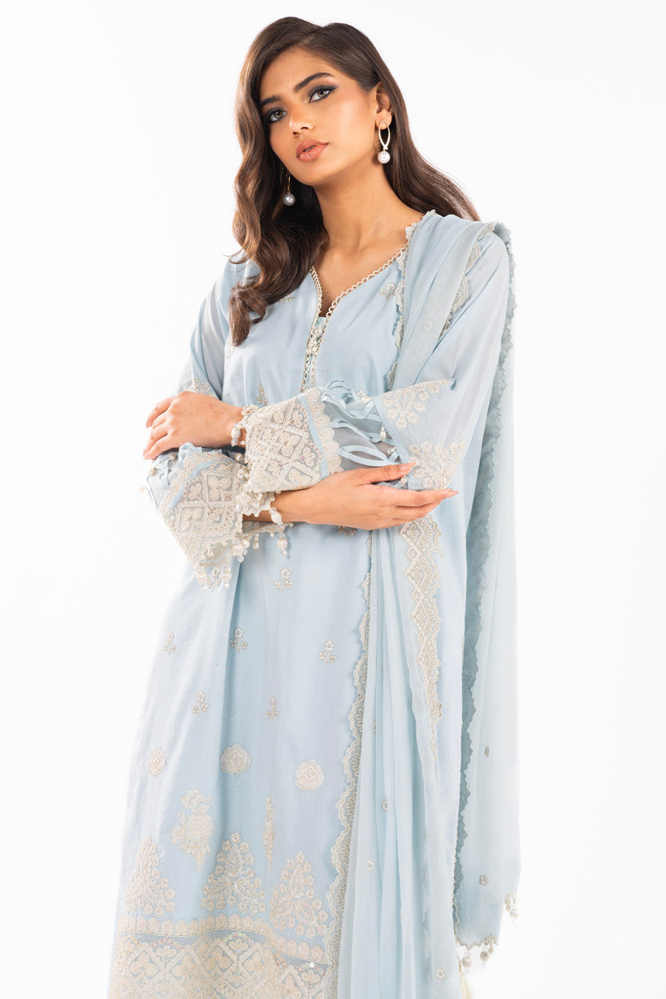 Alkaram Studio EC-08-24-Sky-blue Online Shopping