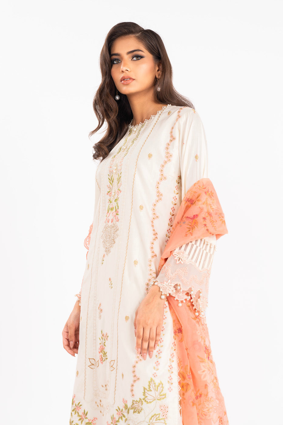 Alkaram Studio EC-14-24-Off-white Online Shopping