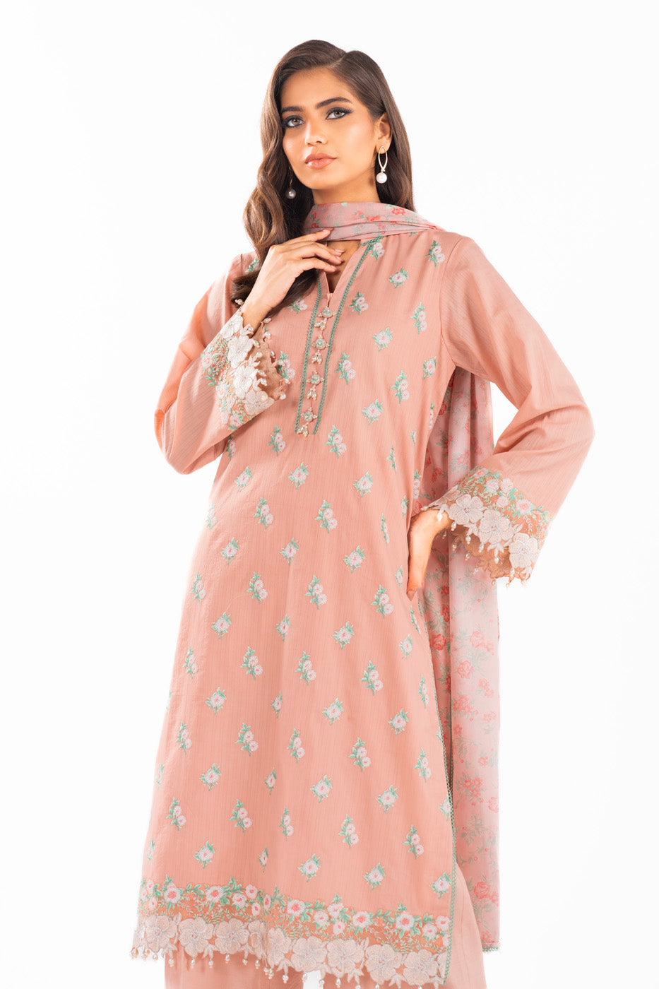 Alkaram Studio EC-19-24-Peach Online Shopping