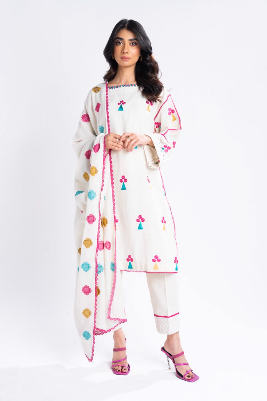 Alkaram FW-1-24-Off White Online Shopping