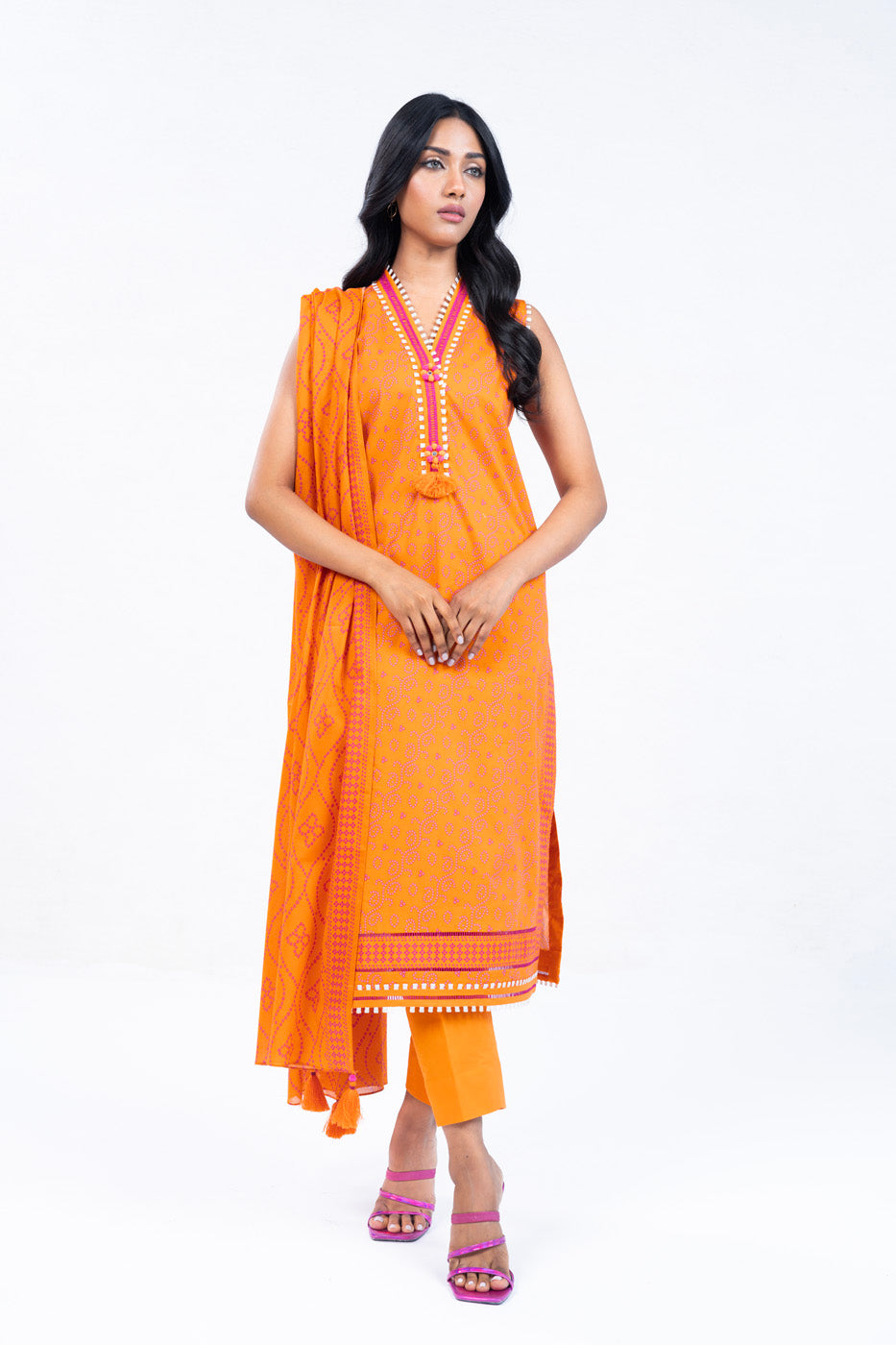 Alkaram SS-23.1-24-2-Orange Online Shopping