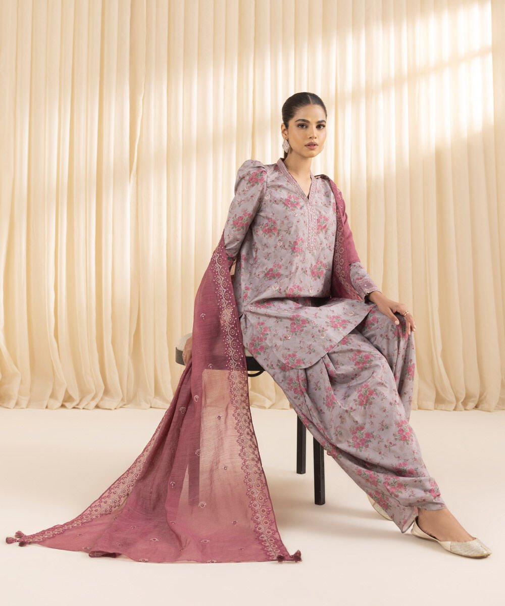 Sapphire U3PESG25V249 3 Piece Embroidered Silk Suit Online Shopping