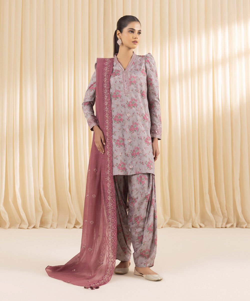 Sapphire U3PESG25V249 3 Piece Embroidered Silk Suit Online Shopping