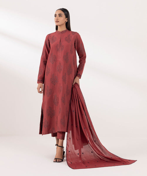 Symphony by AJR Pret Embroidered 3 Piece Suit Crimson