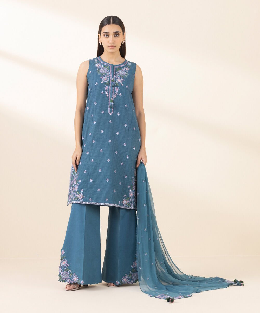 Sapphire U3PEST25V214 3 Piece Embroidered Dobby Suit Online Shopping