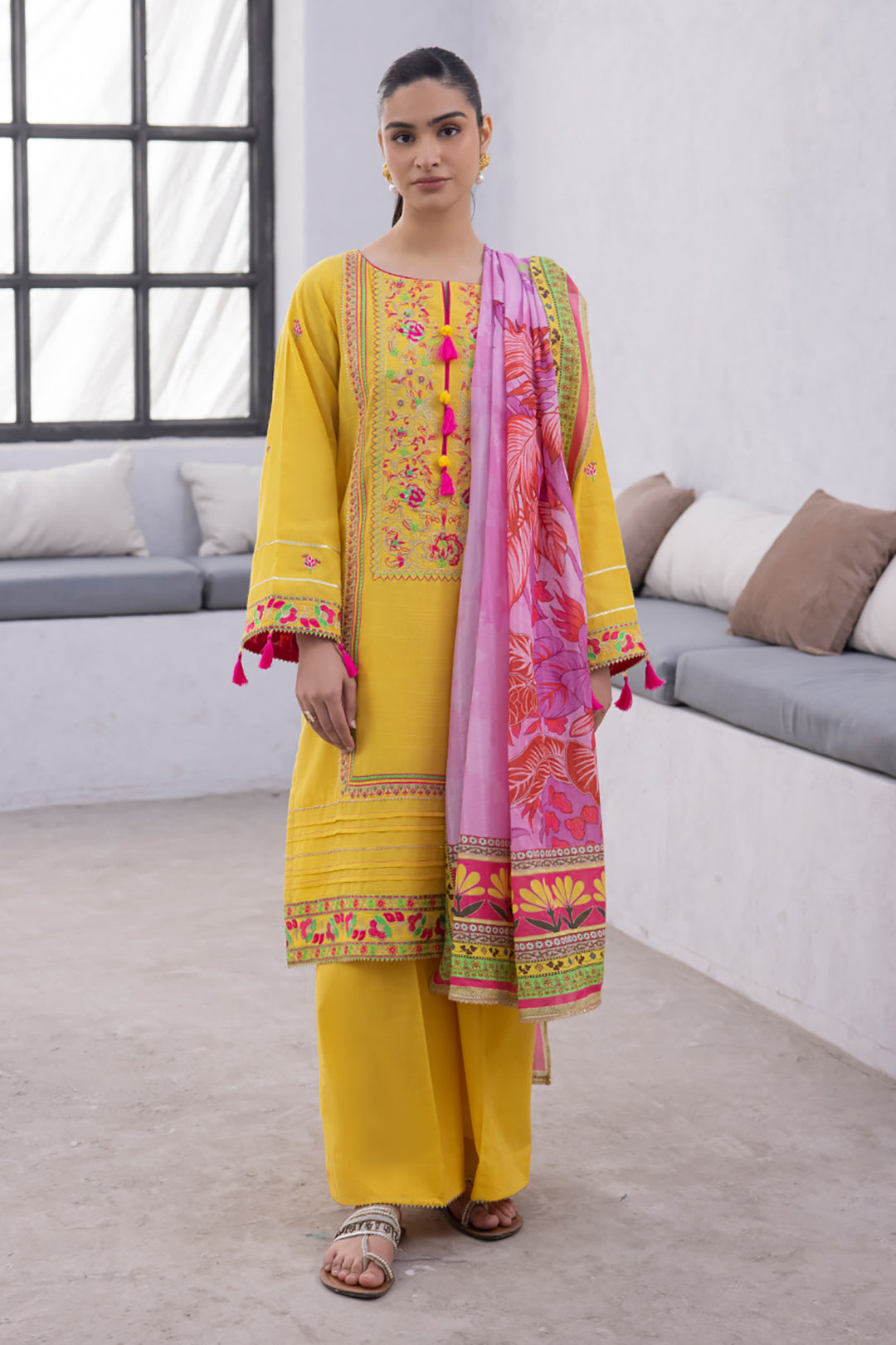Zellbury Embroidered Shirt Shalwar Dupatta - 1126 Online Shopping