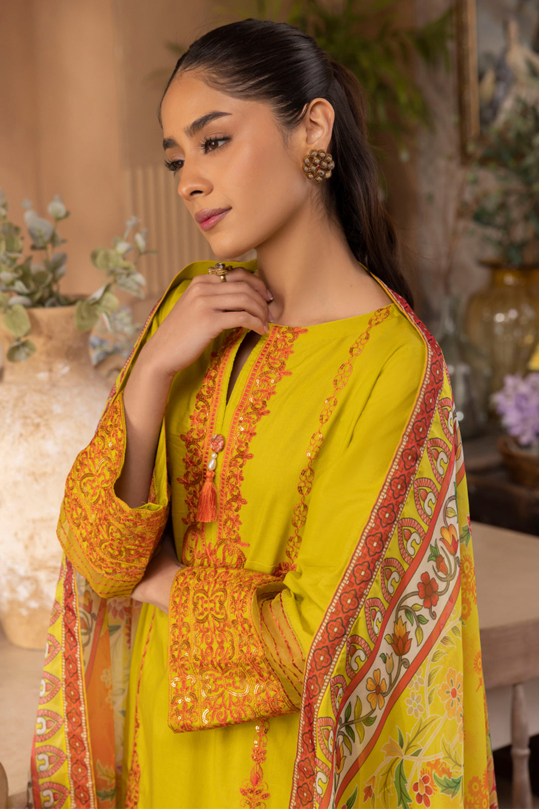 Zellbury Embroidered Shirt Shalwar Dupatta - 1144 Online Shopping