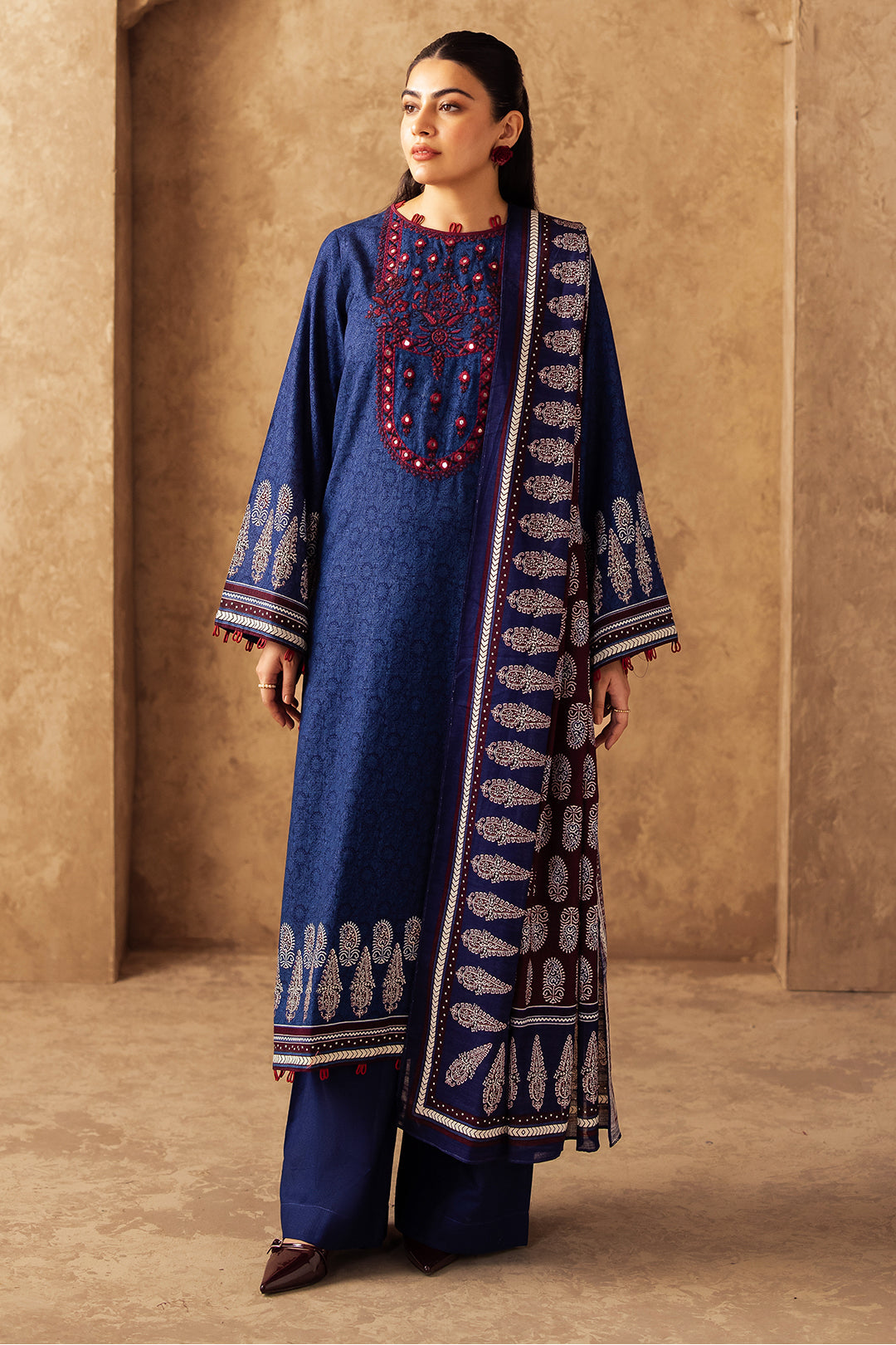 Zellbury Embroidered Shirt Dupatta - 0172 Online Shopping