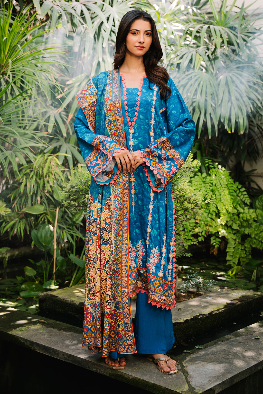 Zellbury Embroidered Shirt Shalwar Dupatta - 0223 Online Shopping