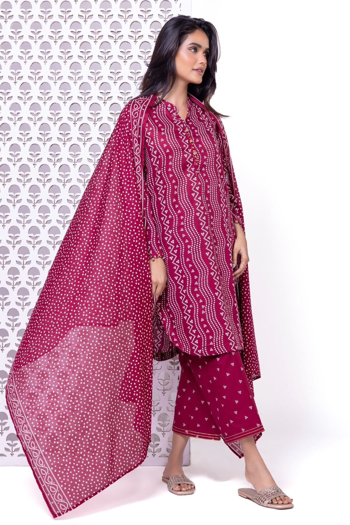 Khaadi Pants EEB245185A Maroon Online Shopping