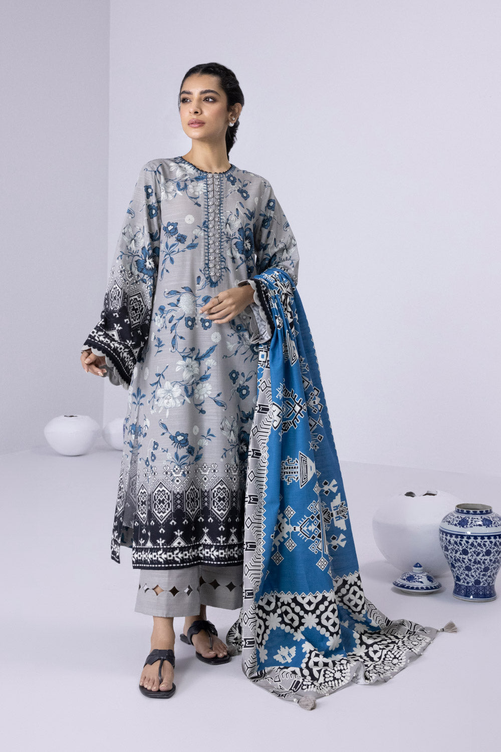 Sapphire U3 DY22V8 1 1 3 Piece - Printed Khaddar Suit Winter Vol 1 2022 Online Shopping