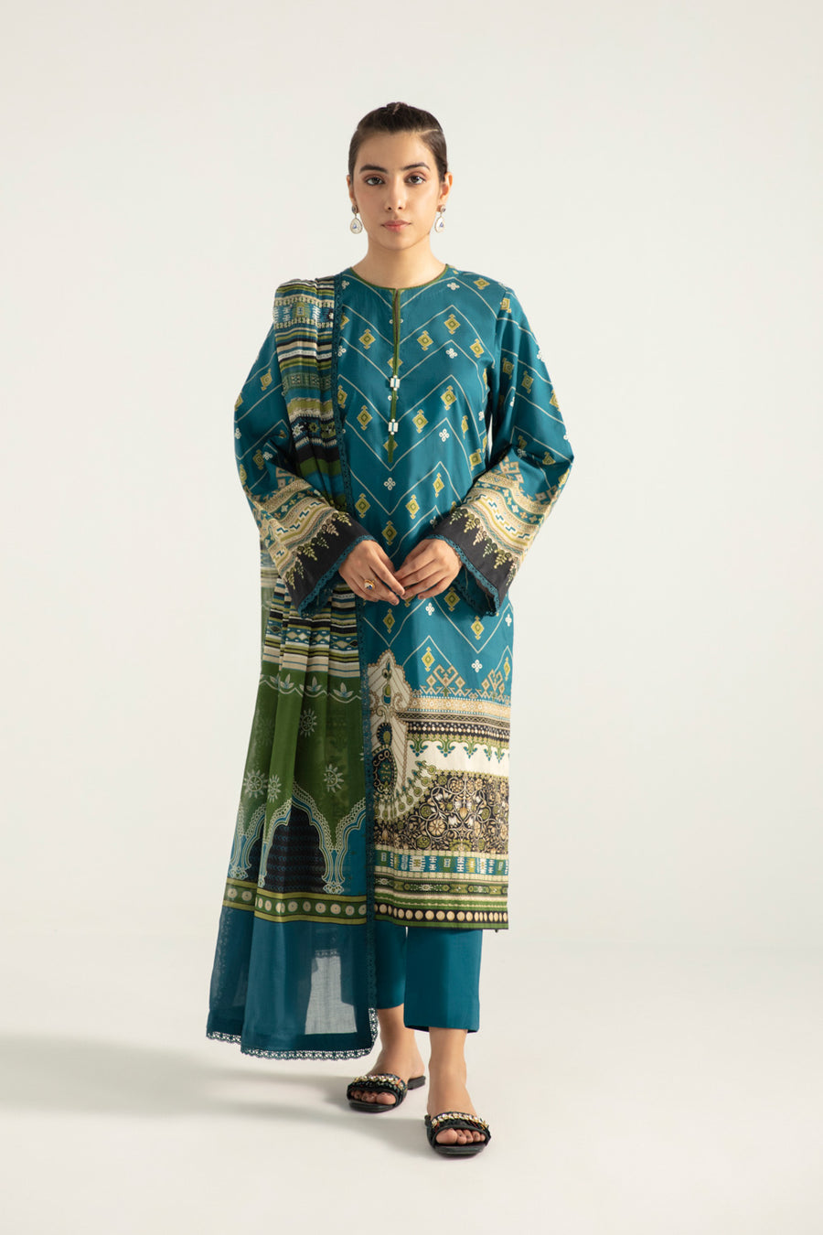 Sapphire U3 PP22V5 1 3 Piece Printed Cotton Suit Intermix Collection 2022 Online Shopping