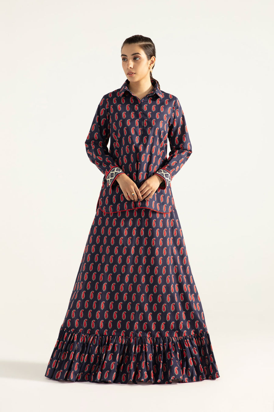 Sapphire U1 DY22V5 10  Printed Cotton Shirt Intermix Collection 2022 Online Shopping