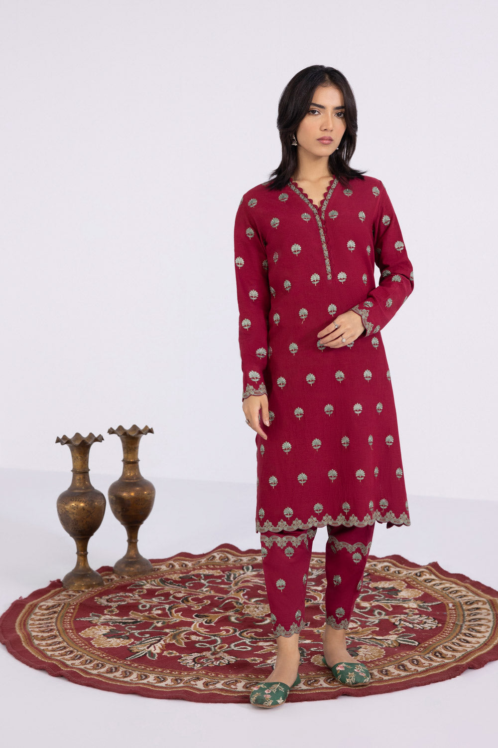 Sapphire U2E SG22V8 6 1 2 Piece - Embroidered Karandi Suit Winter Vol 1 2022 Online Shopping