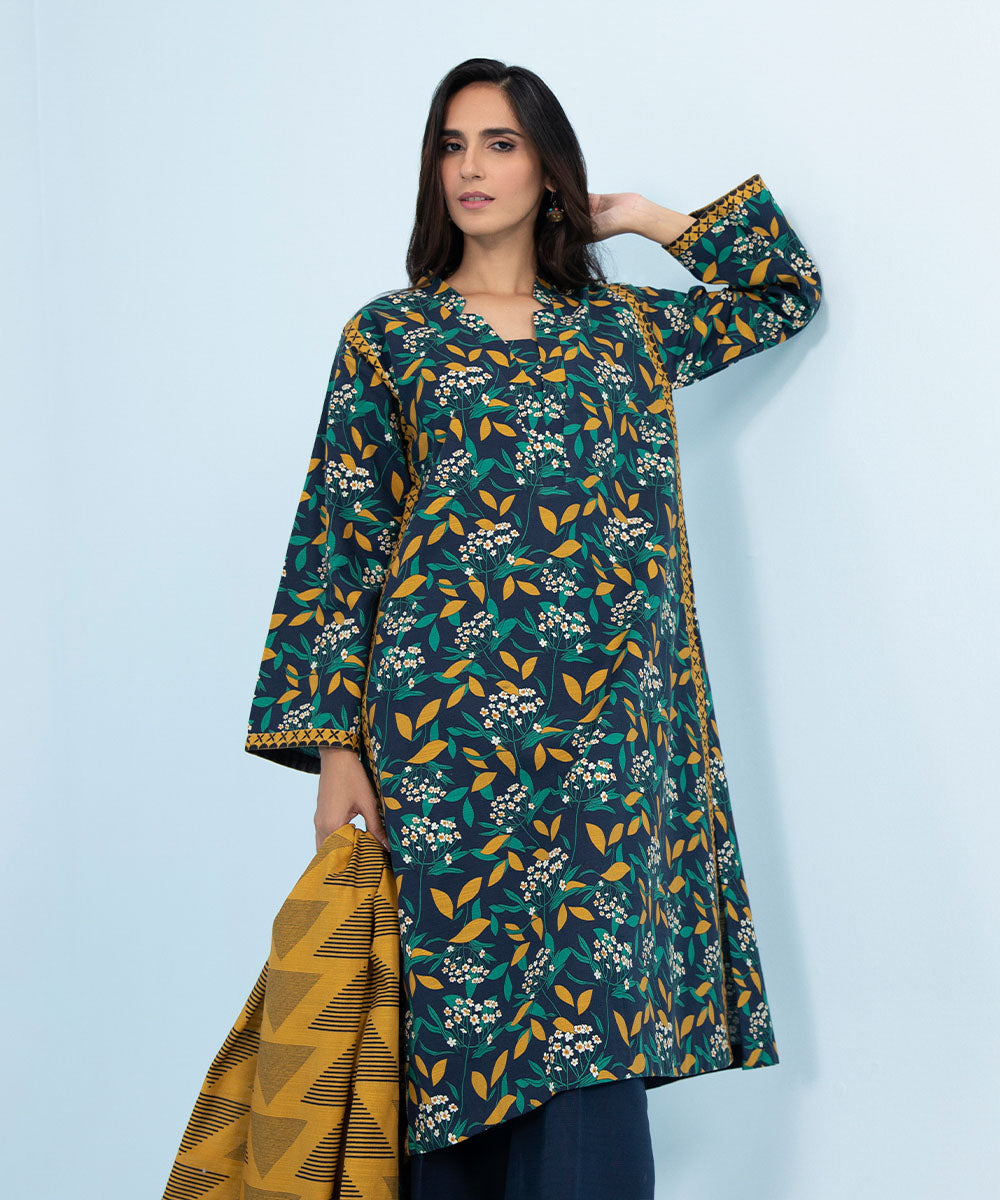 Sapphire U3P-DY23V9-5 3 Piece Printed Khaddar Suit Winter Collection Online Shopping