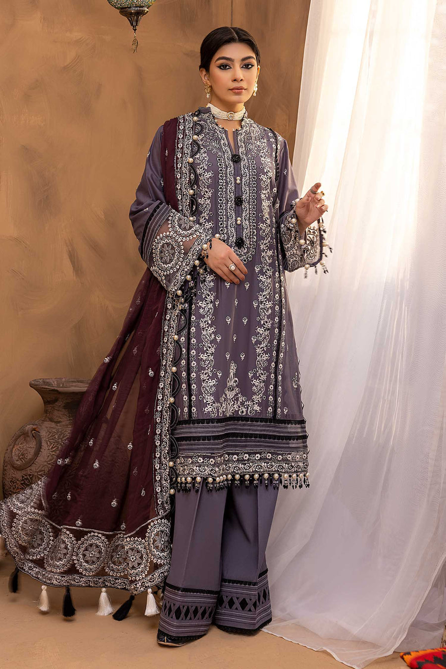 Adan Libas Purple Taupe Aangan 2022 Online Shopping