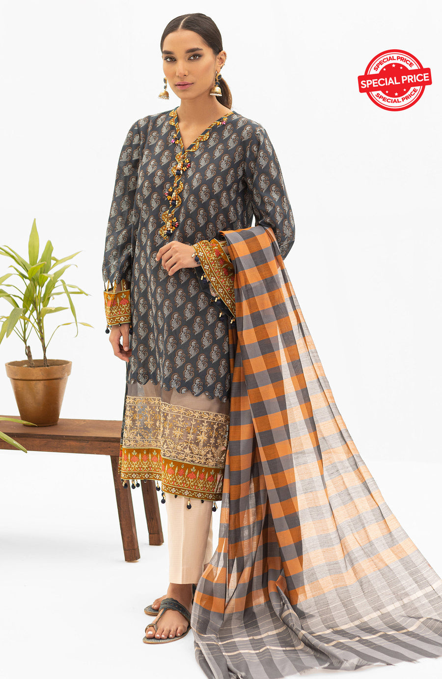 Orient NRDS 22 024 U Grey Summer Spring Lawn 2022 Online Shopping
