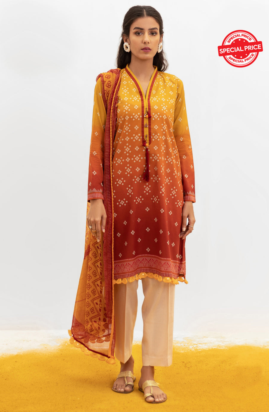 Orient NRDS 21 091 U Orange Summer Spring Lawn 2022 Online Shopping