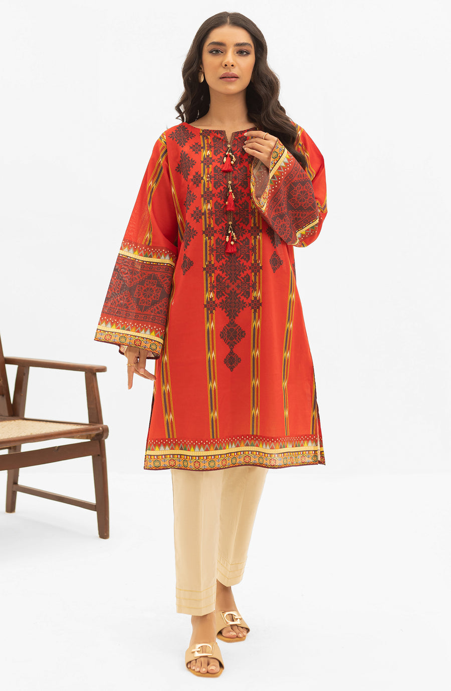 Orient HCS 22 027 U Red Summer Spring Lawn 2022 Online Shopping