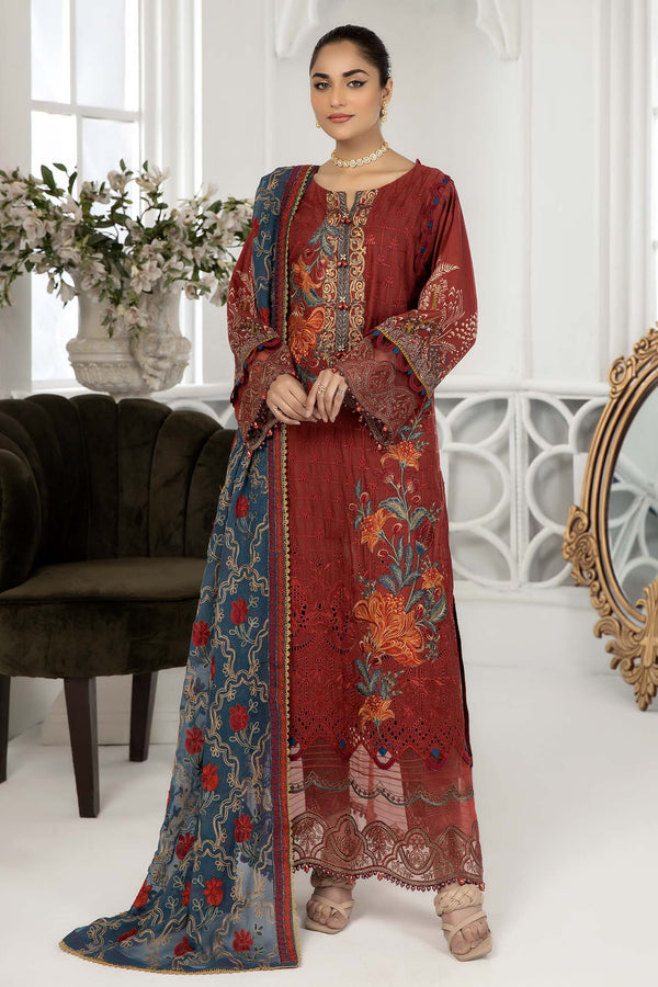 Adan Libas Persian Plum Chikankari Lawn 3PC 2022 Online Shopping