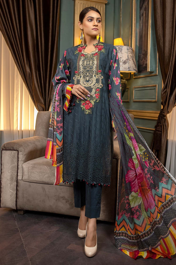 Adan Libas Limed Spruce Embroidered & Printed Lawn 2022 Online Shopping