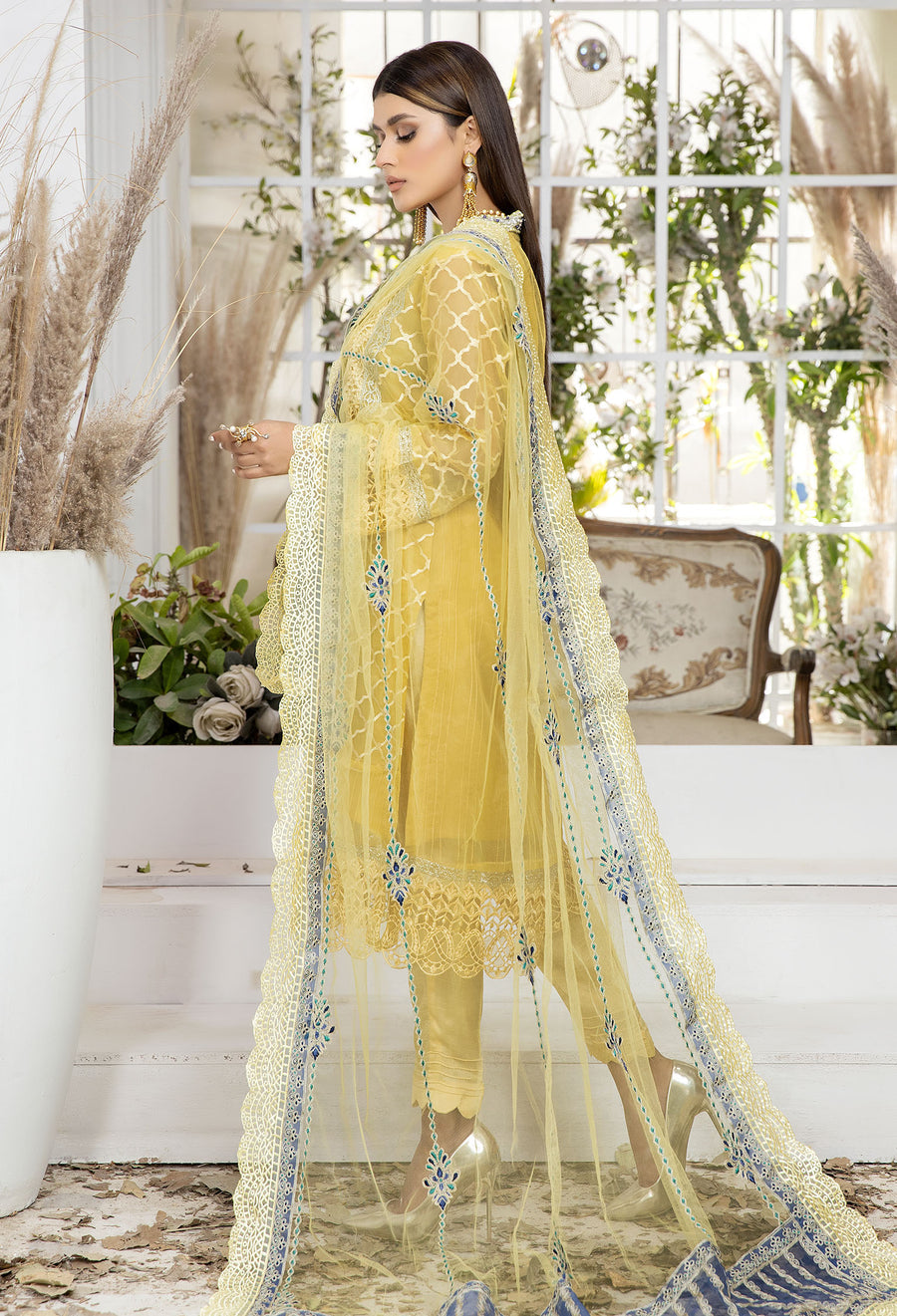 Adan Libas Luxor Gold Embroidered Oranza Pret 2022 Online Shopping