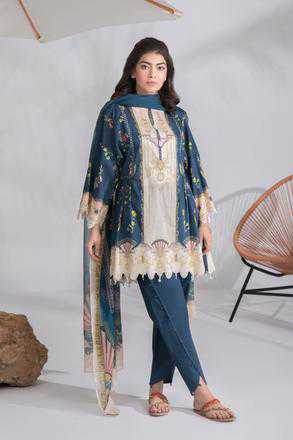 Sapphire Carnation Crest B Summer Lawn Collection 2020 | Sapphire Lawn