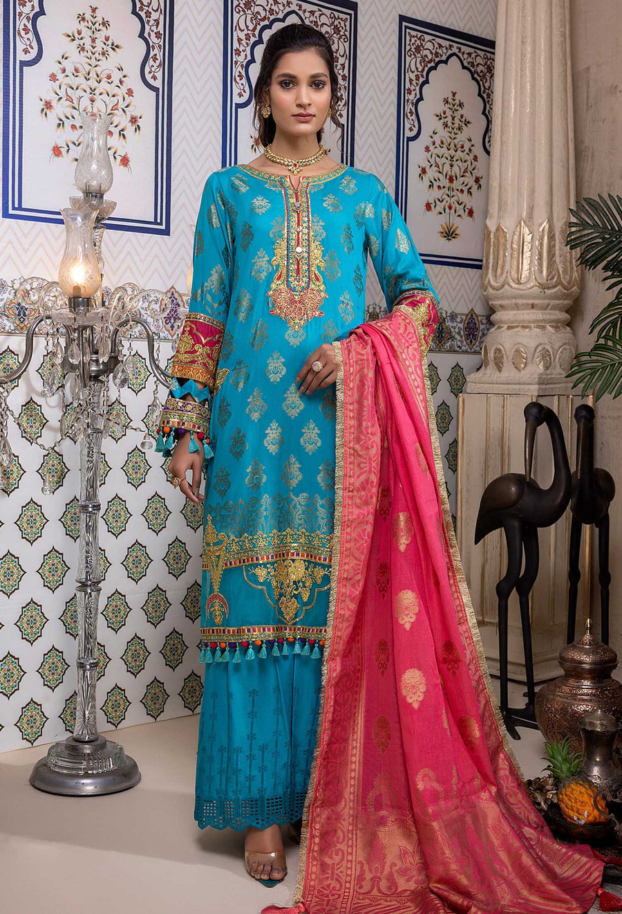 Adan's Libas Cherry Blossom Schiffli Jacquard Lawn 2022 Online Shopping