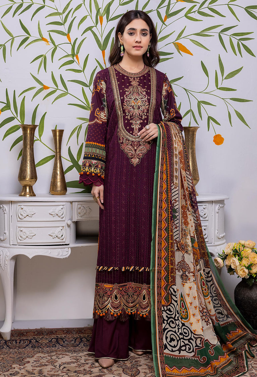 Adan's Libas Violet Breeze Chikankari Lawn 2022 Online Shopping