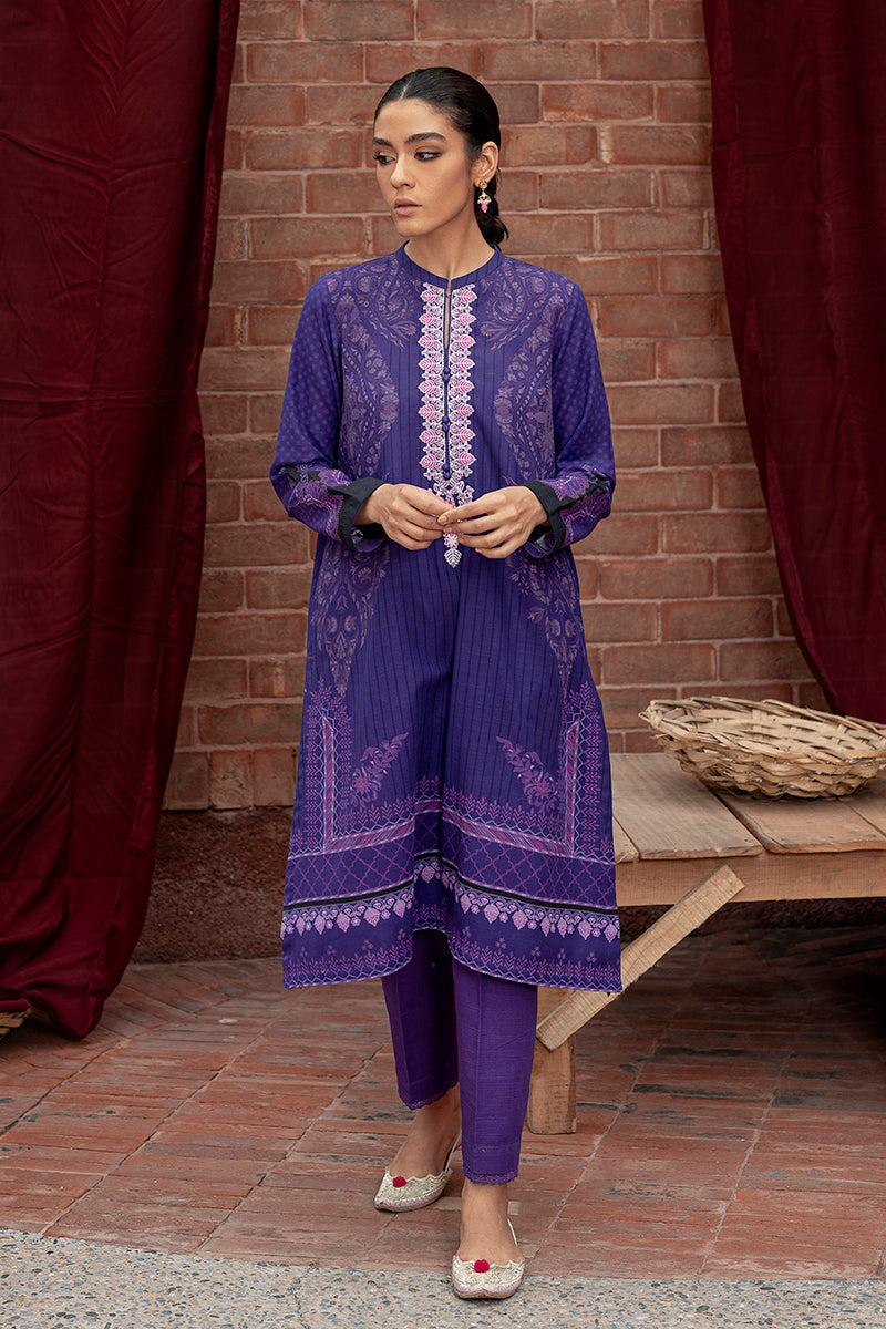 Cross Stitch Indigo Glam-2pc- Khaddar Suit Winter Edit 1 Khaddar Linen 2022 Online Shopping