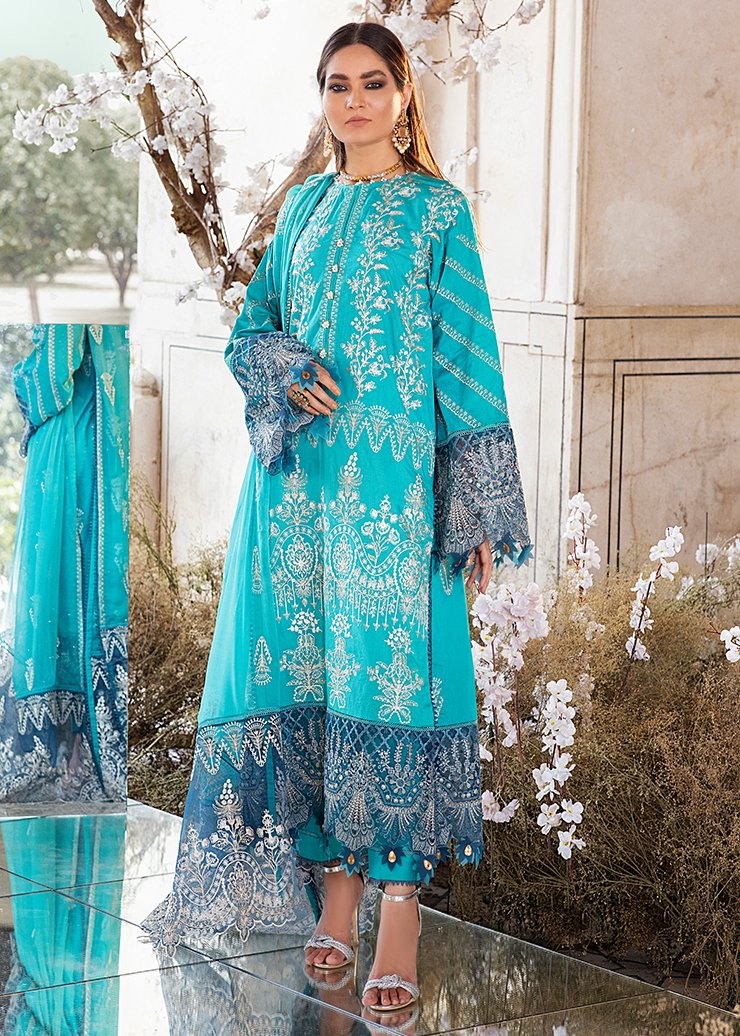 Teal Swan Afrozeh Luxury Lawn 2021