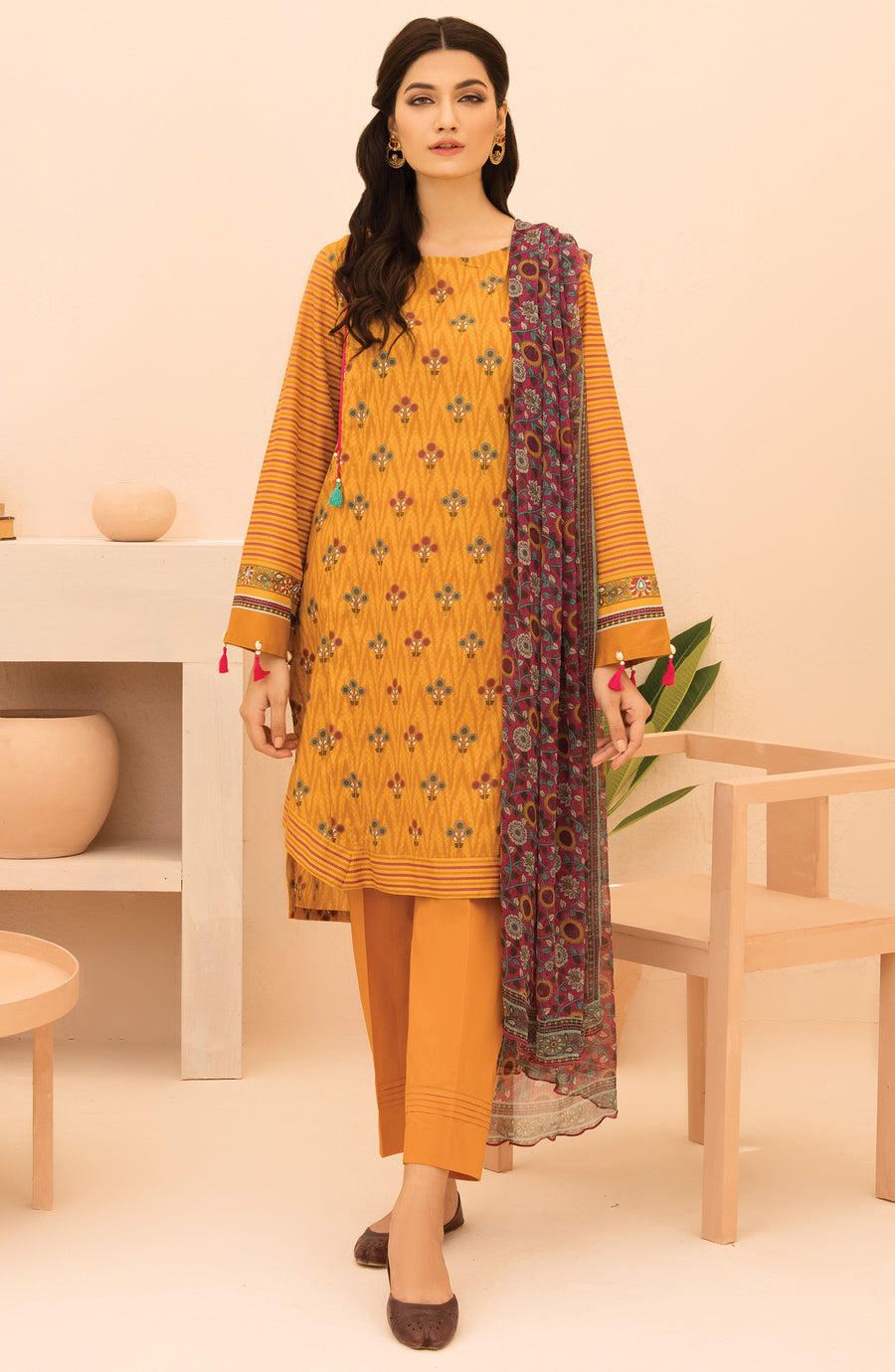 Orient OTL 21 244 U Mustard Summer Spring Lawn 2022 Online Shopping