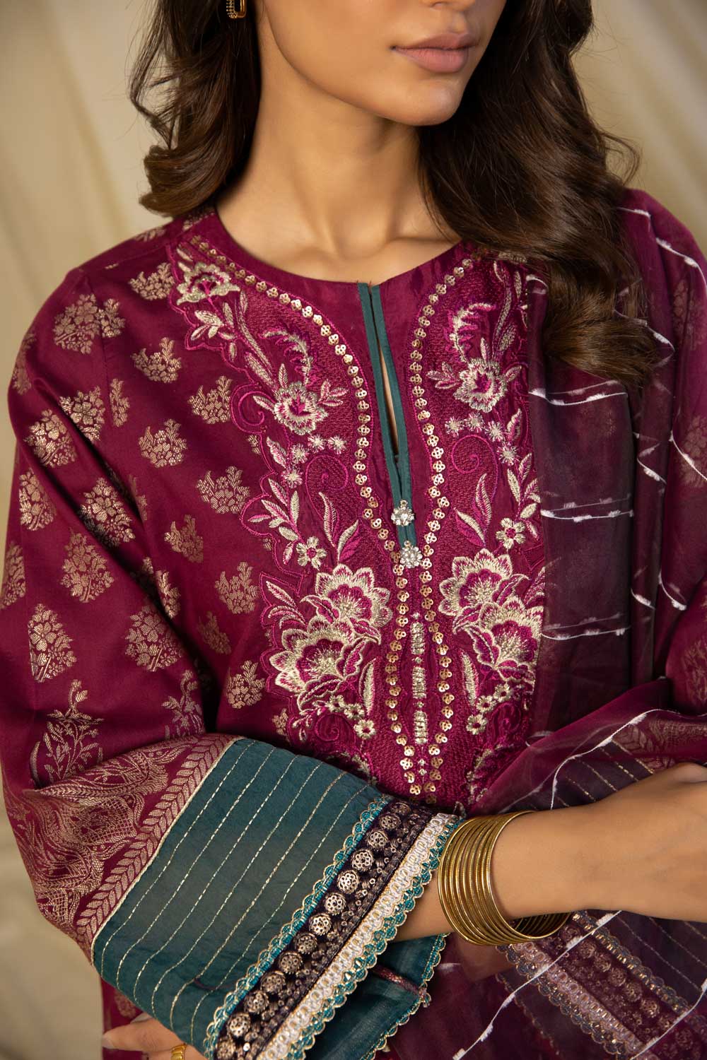 Sapphire PEE SG22V12 9 1 3 Piece - Embroidered Jacquard Suit Winter Vol 1 RTW 2022 Online Shopping