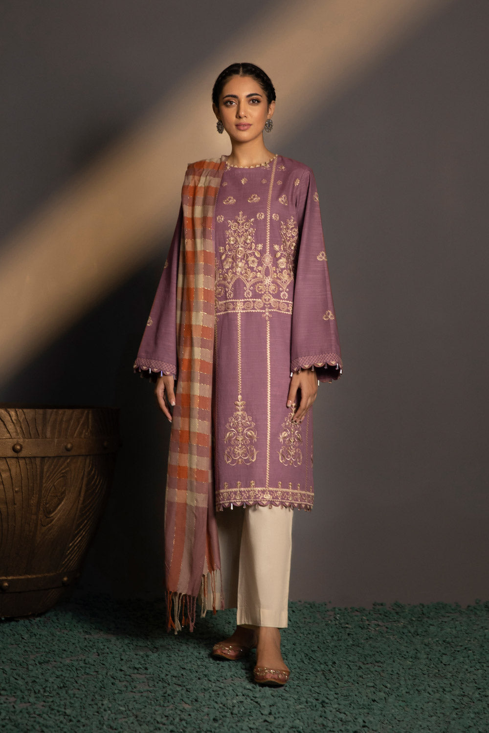 Sapphire U3E CL22V8 25 1 3 Piece - Embroidered Khaddar Suit Winter Vol 1 2022 Online Shopping