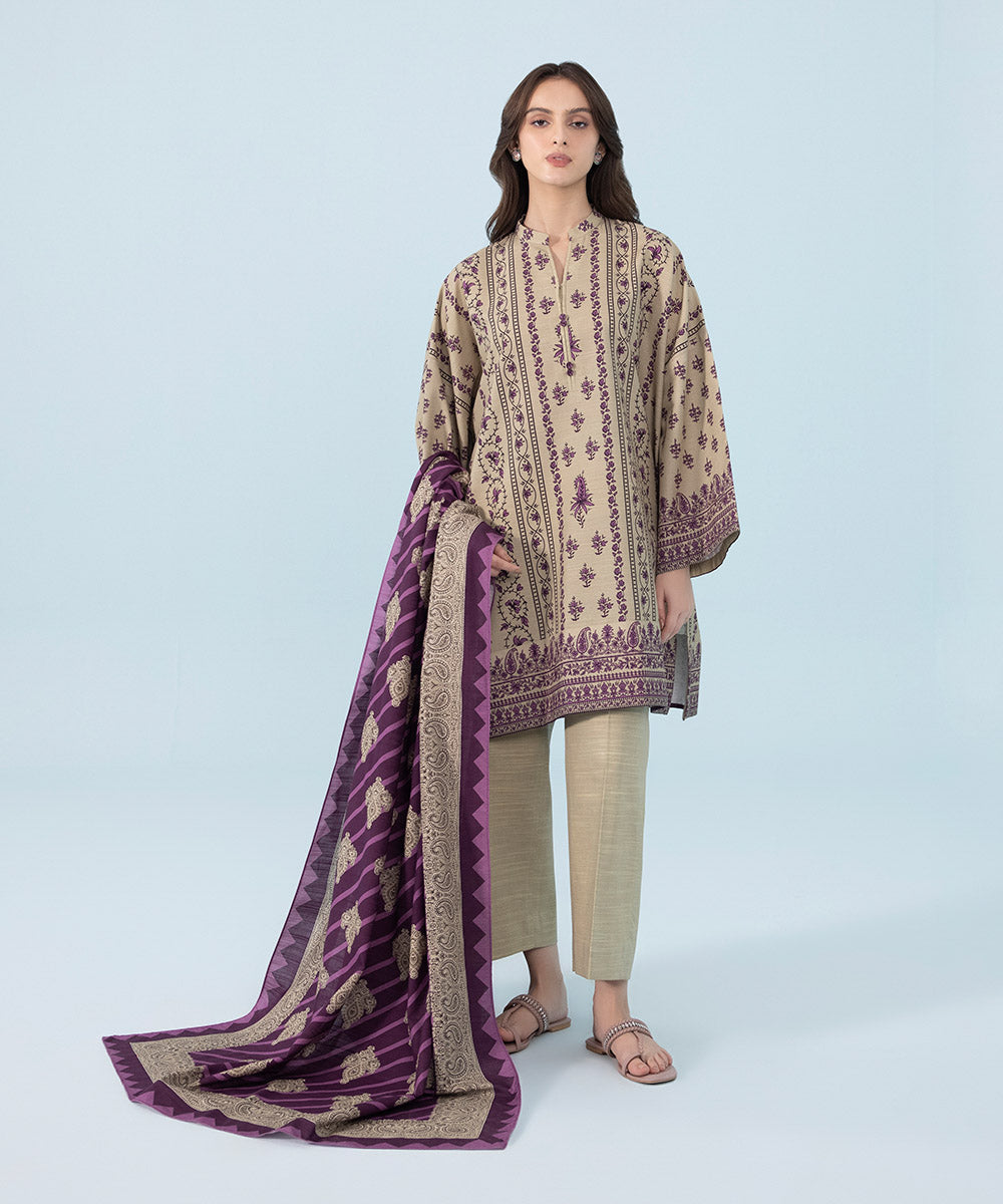 Sapphire U3P-DY23V9-23 3 Piece Printed Khaddar Suit Winter Collection Online Shopping