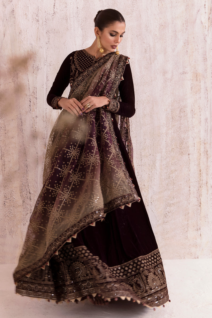 Jazmin Mirk Velvet Shawl Collection 2022 Online Shopping