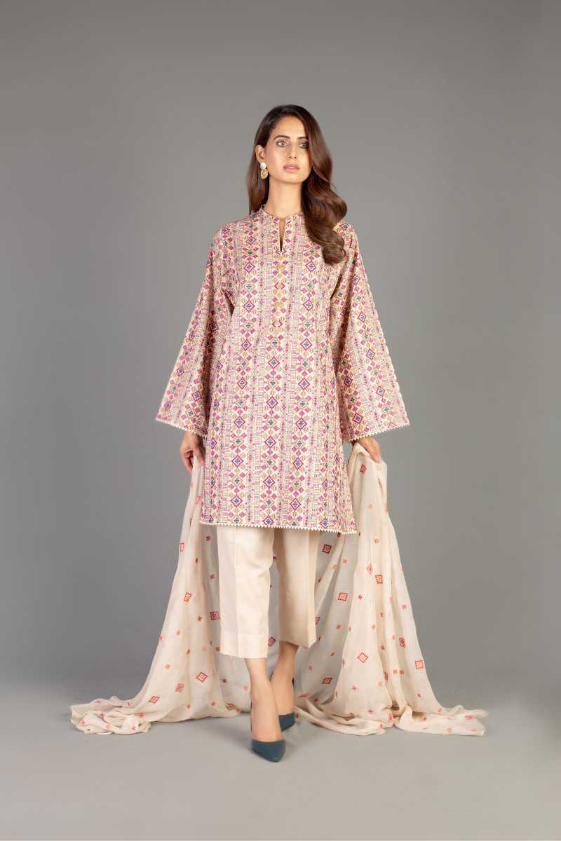 Bareeze Abstract Charm Ch3412 Beige Collection 2021