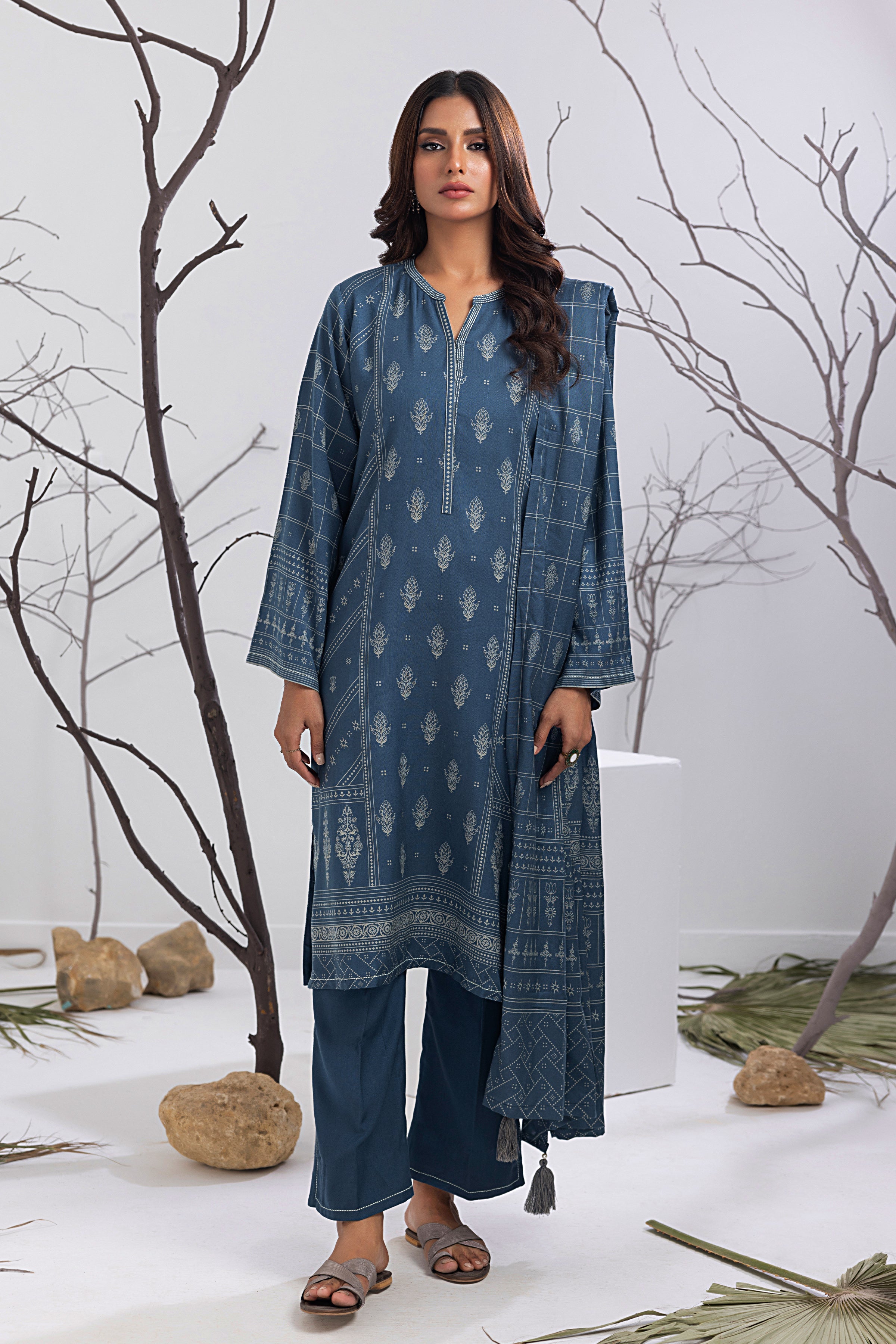 LSM Lakhany LG-AM-0053-C Winter Cashmi Vool Prints Online Shopping