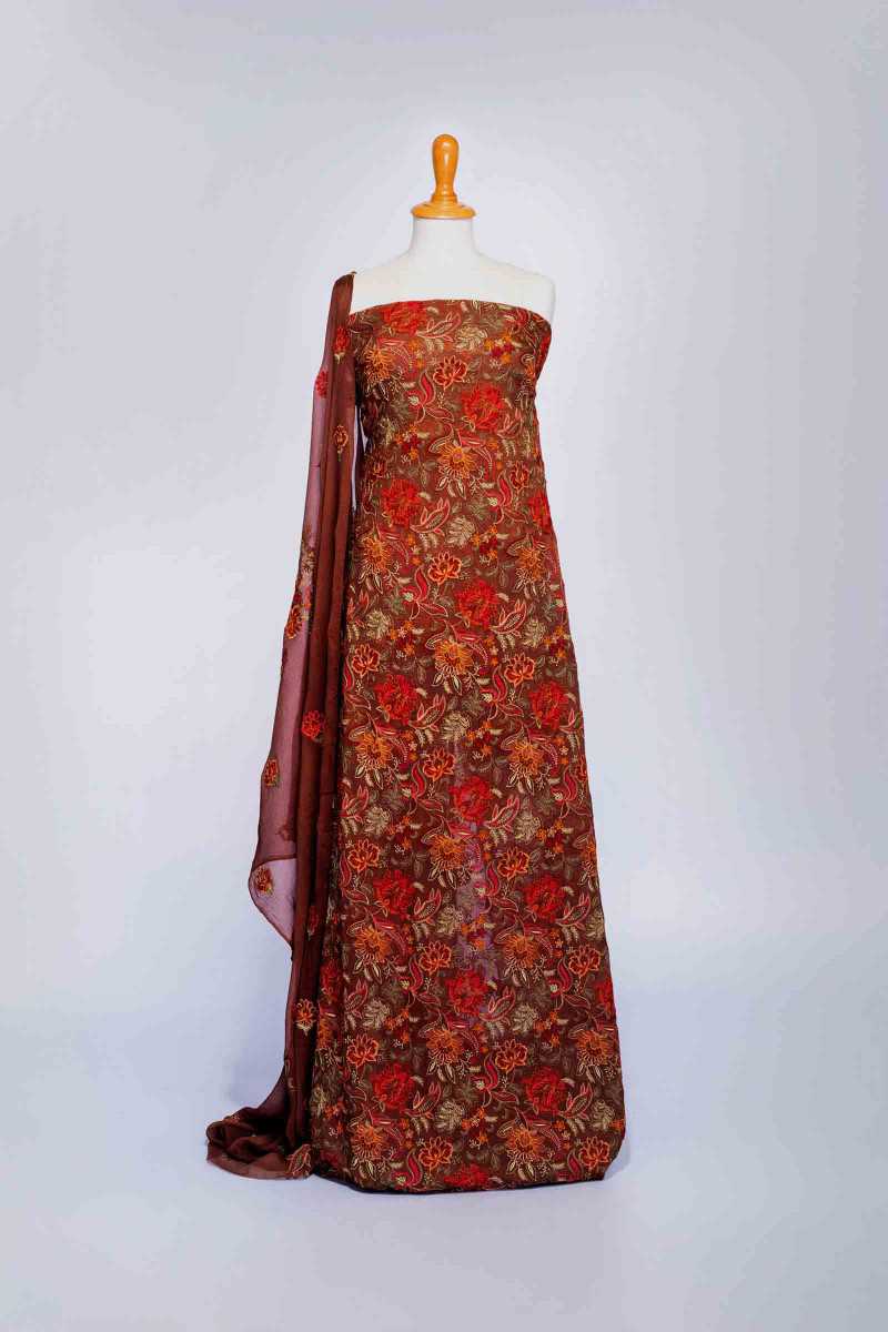 Bareeze Camellia Range Bnl498 Dark Brown Collection 2021