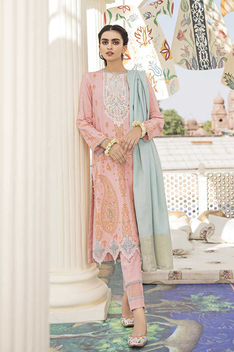 Cross Stitch Blush Symphony - 3 Piece Dastaab Khaddar Linen V2 2021