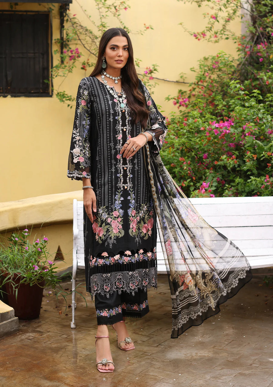 Elaf Premium ELJ-03A Black Swan Luxe Embroidered Collection Online Shopping